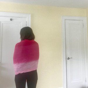 Tie dye pink crinkly cotton scarf/wrap